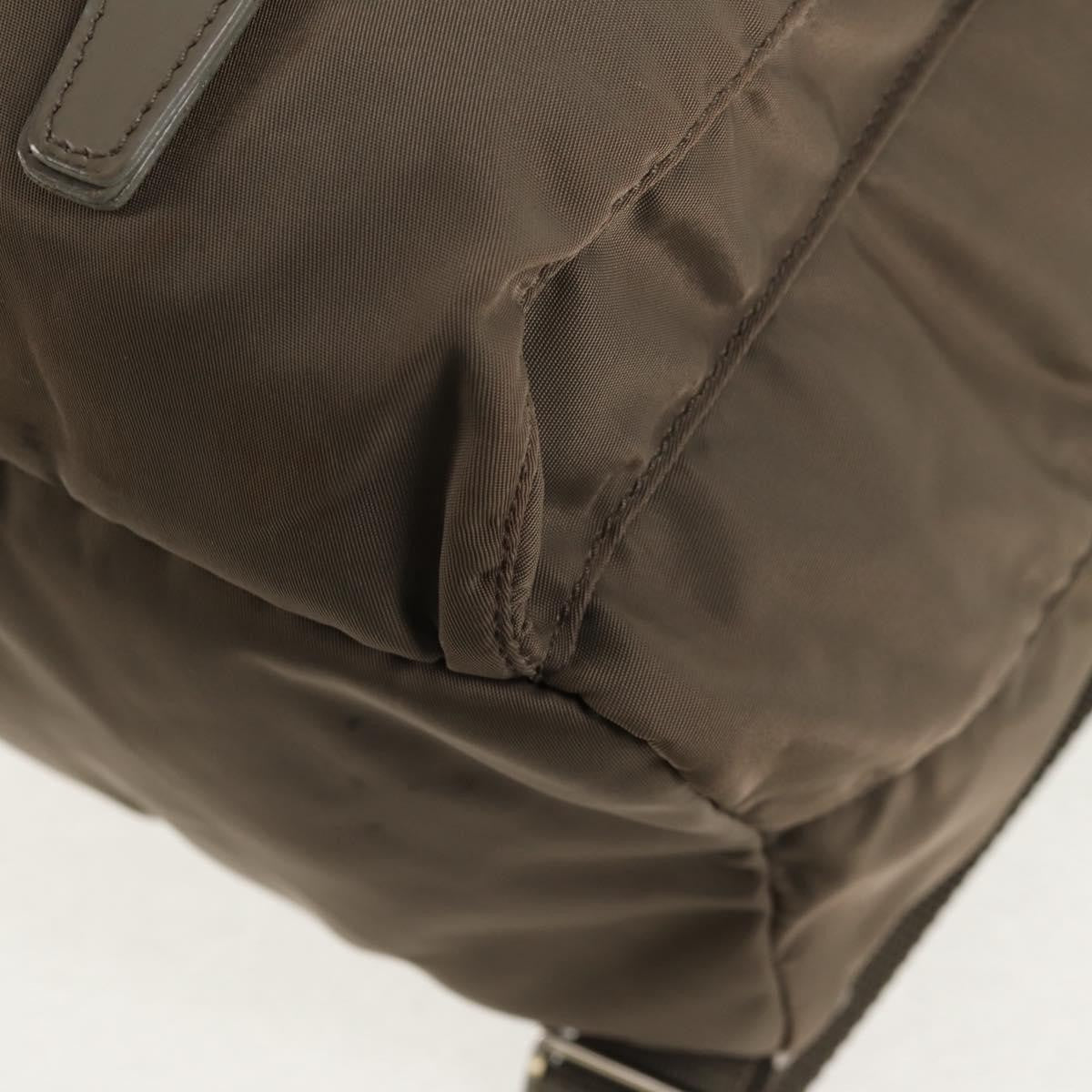 Prada Vela Double Front Pocket Backpack Tessuto with Saffiano Leather, GRAY, NYLON, Backpack