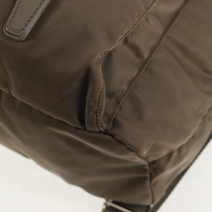 Prada Vela Double Front Pocket Backpack Tessuto with Saffiano Leather, GRAY, NYLON, Backpack