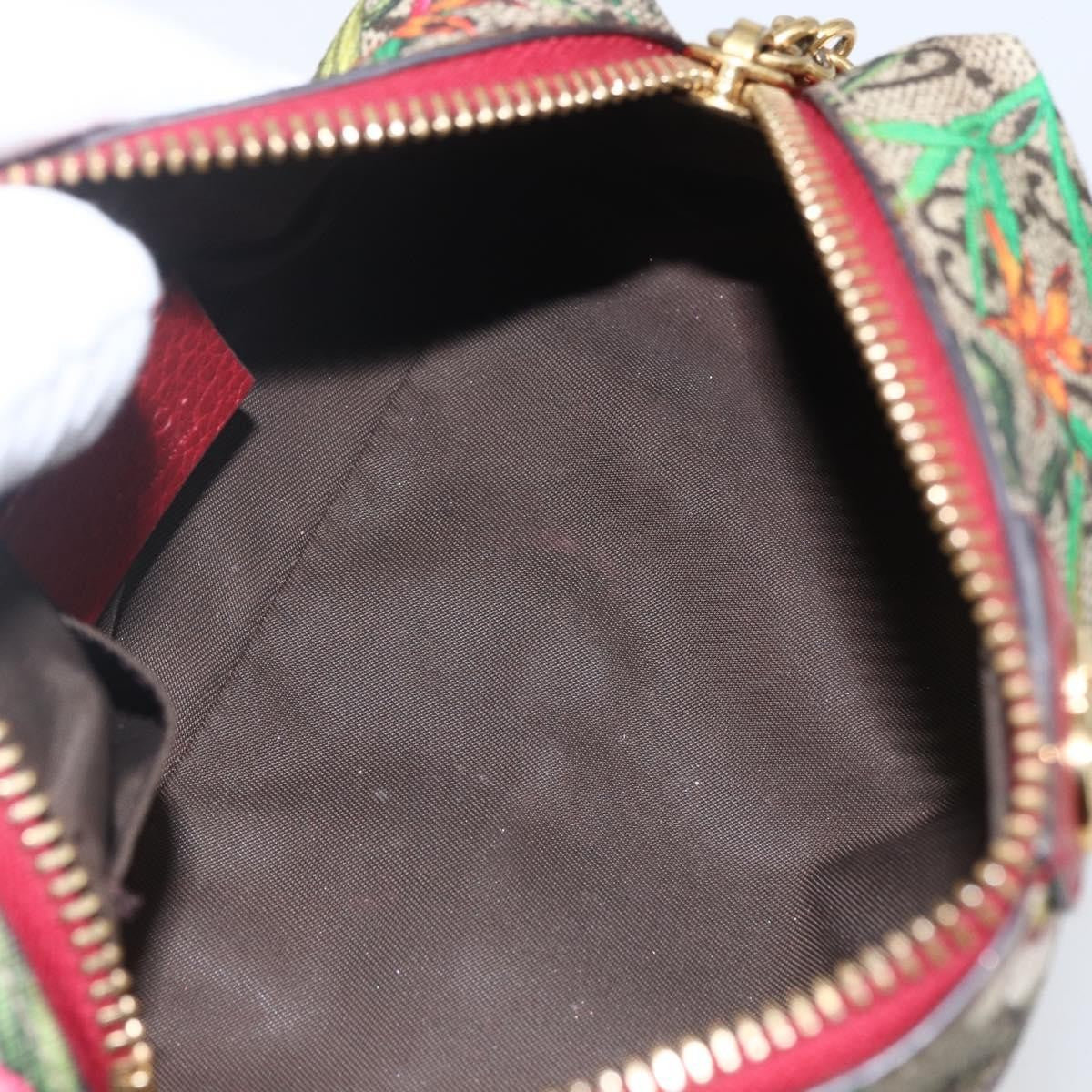 Gucci Ophidia Cosmetic Pouch Flora GG Coated Canvas, BEIGE, PVC, Clutche & pouche