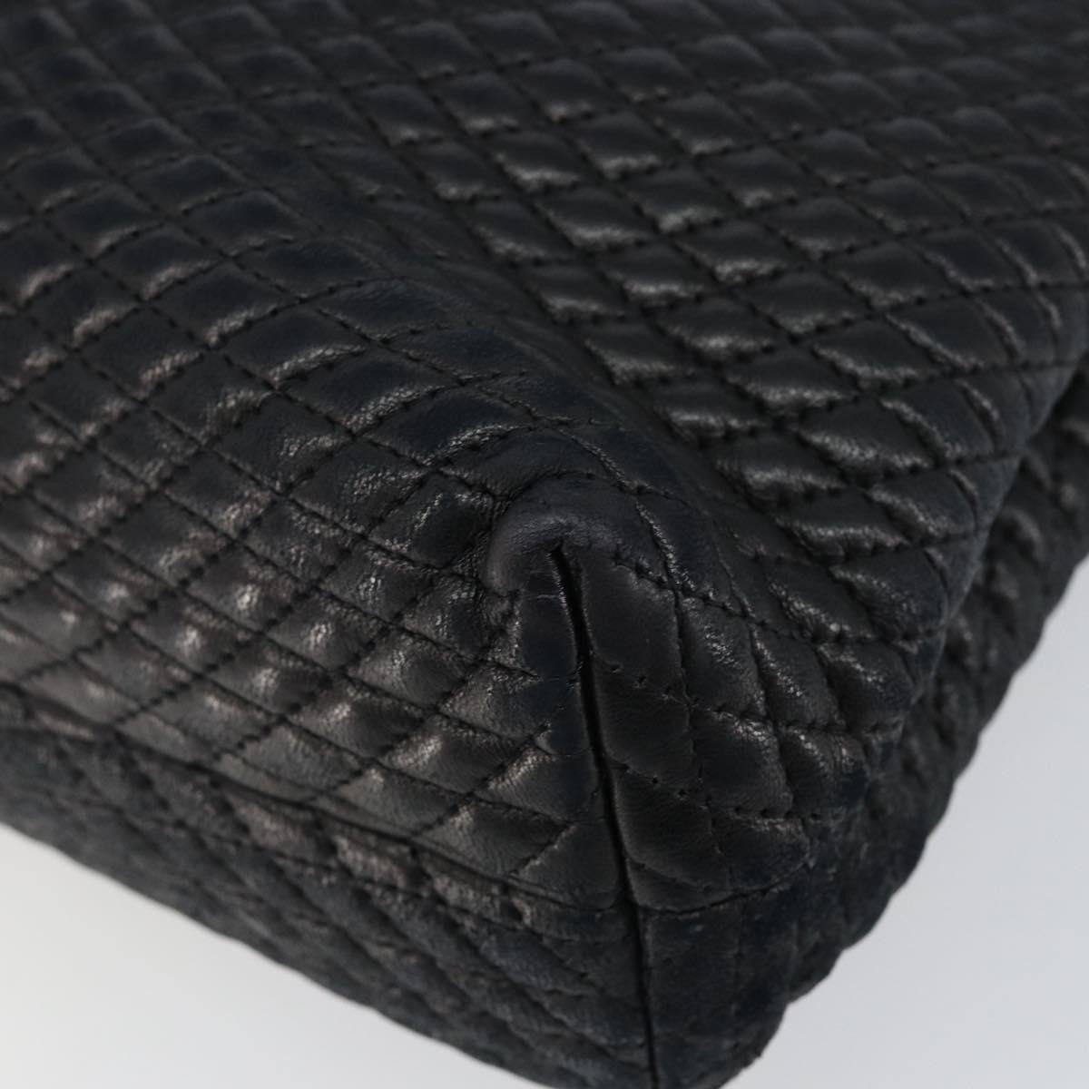 Bally Vintage Handbag Quilted Leather, BLACK, LEATHER, Handbag