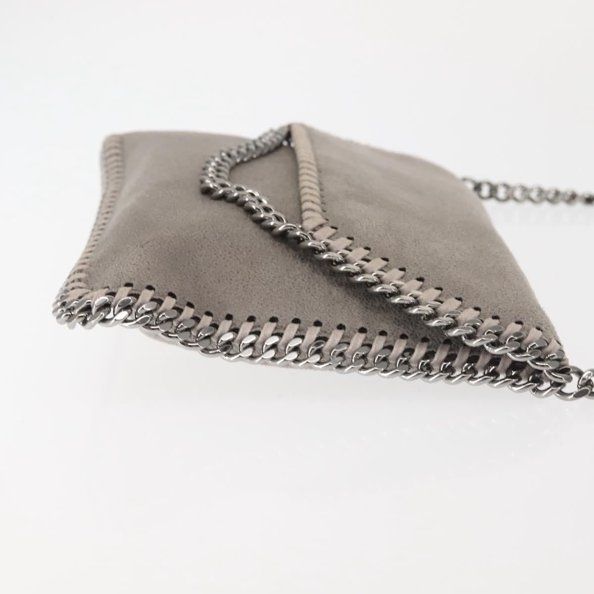 Stella McCartney Falabella Fold Over Flap Crossbody Bag Shaggy Deer, GRAY, SUEDE, Crossbody bag