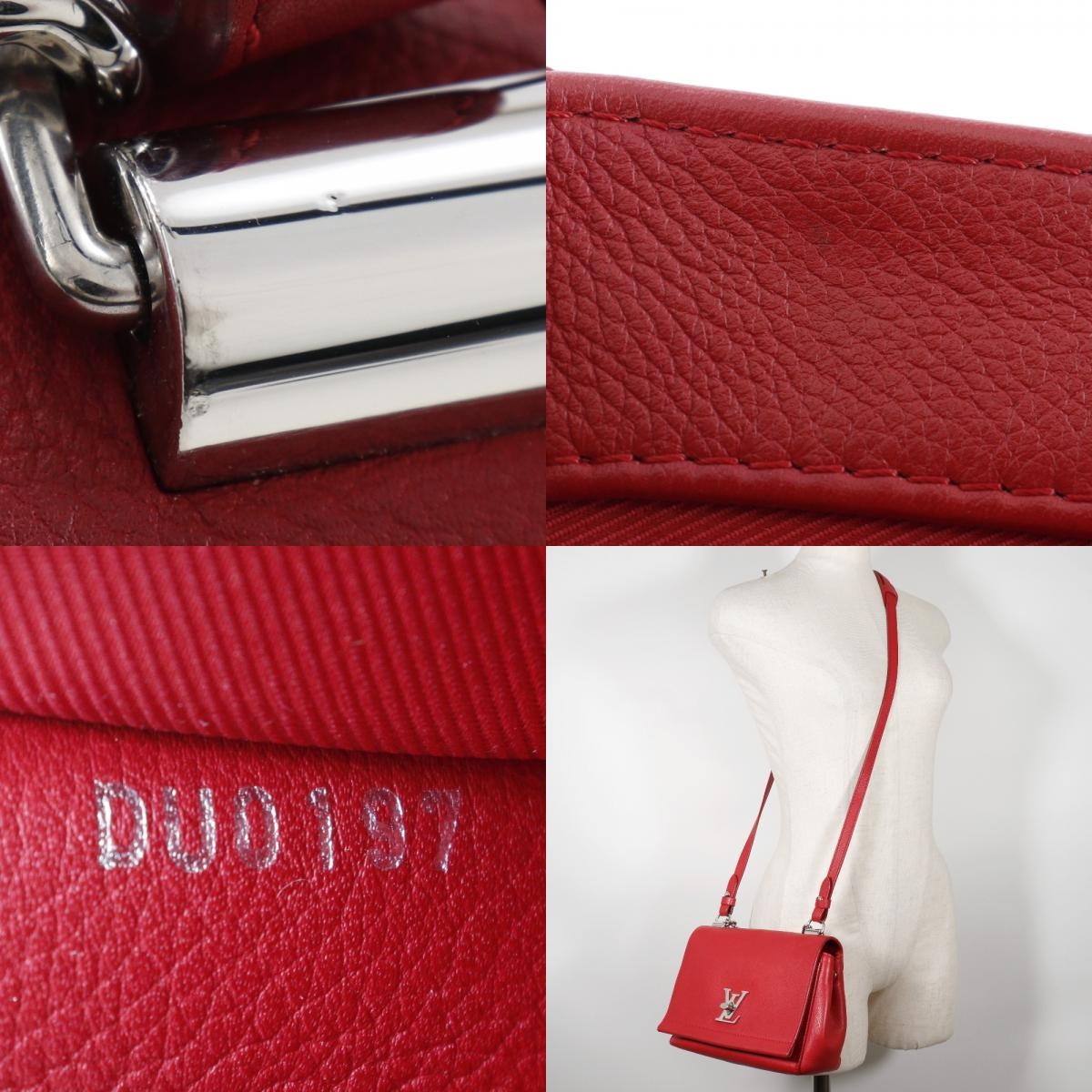 Louis Vuitton Lockme II Handbag Leather, RED, LEATHER, Shoulder bag