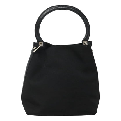 Salvatore Ferragamo Gancini handbag Canvas, BLACK, CANVAS, Handbag