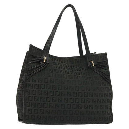 Fendi Vintage Tote Zucchino Canvas, BLACK, CANVAS, Tote bag