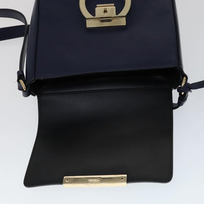 Salvatore Ferragamo Tassel Gancini Lock Flap Shoulder Bag Leather, NAVY, LEATHER, Shoulder bag