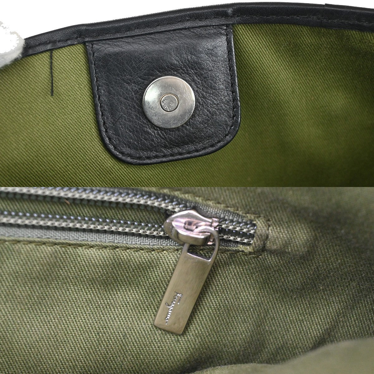 Salvatore Ferragamo Gancini Tote Gancini Canvas, BLACK, CANVAS, Tote bag