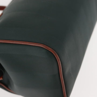 Fendi Vintage Pequin Convertible Boston Bag Coated Canvas, GREEN, CANVAS, Handbag