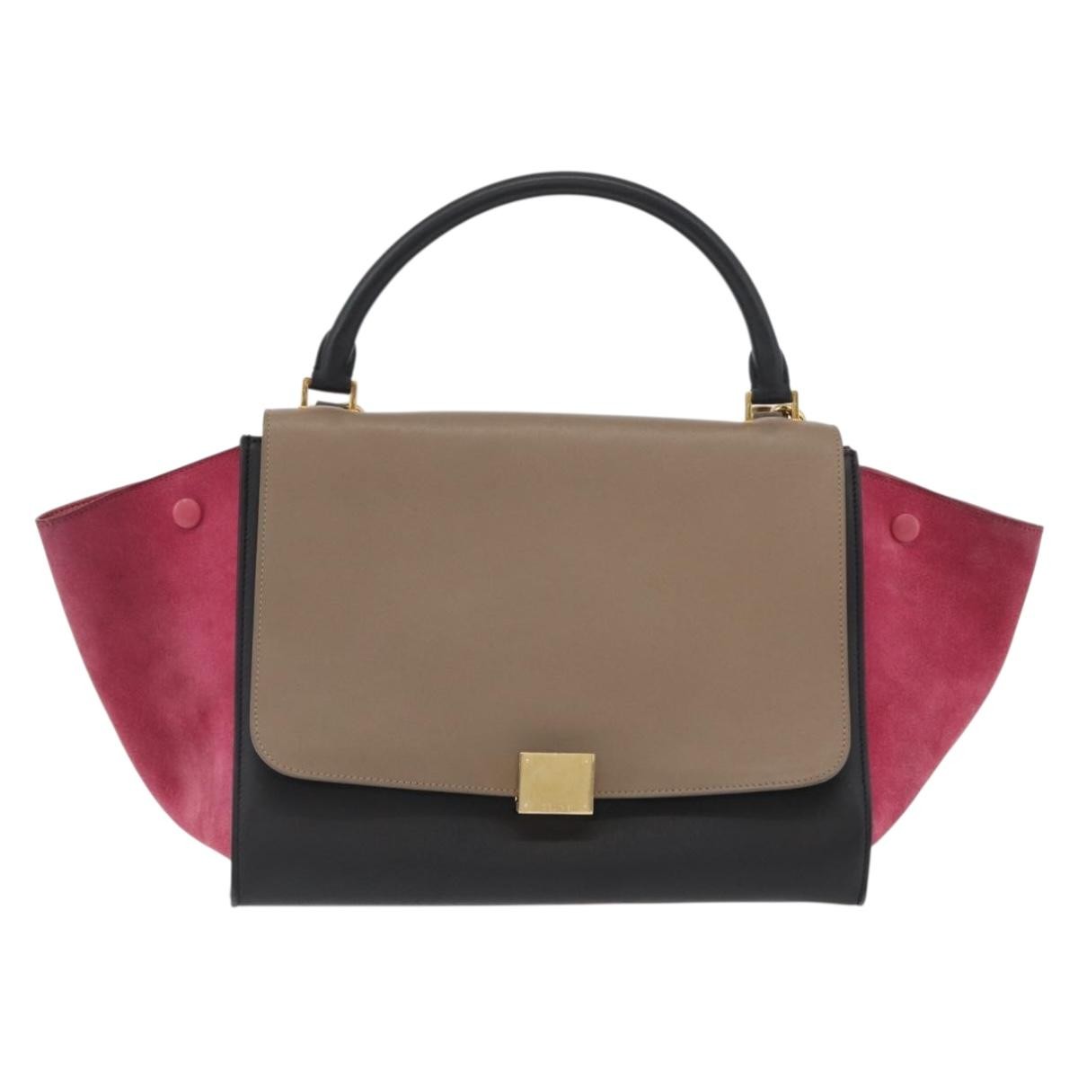 Celine Trapeze Bag Leather with Suede, Multicolour, Leather, Handbag