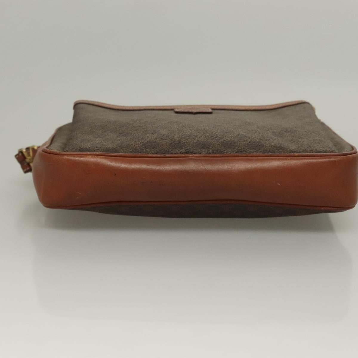 Celine Macadam Pochette Canvas and Leather, BROWN, CANVAS, Clutche & pouche