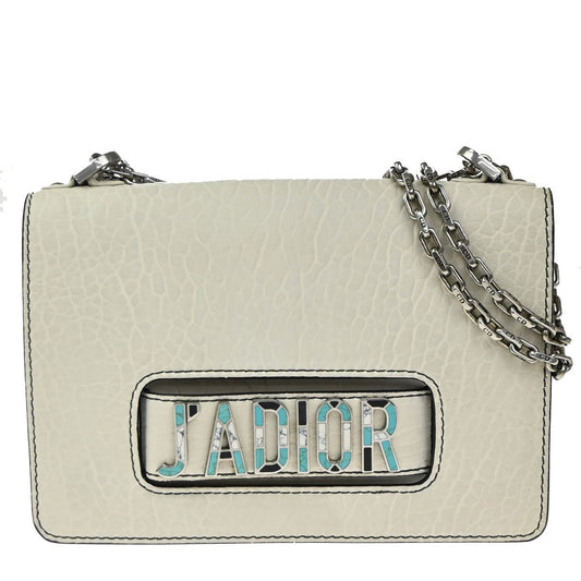Christian Dior J'Adior Flap Bag Canyon Grained Lambskin with Mosaic Detail, White, Leather, Shoulder Bag