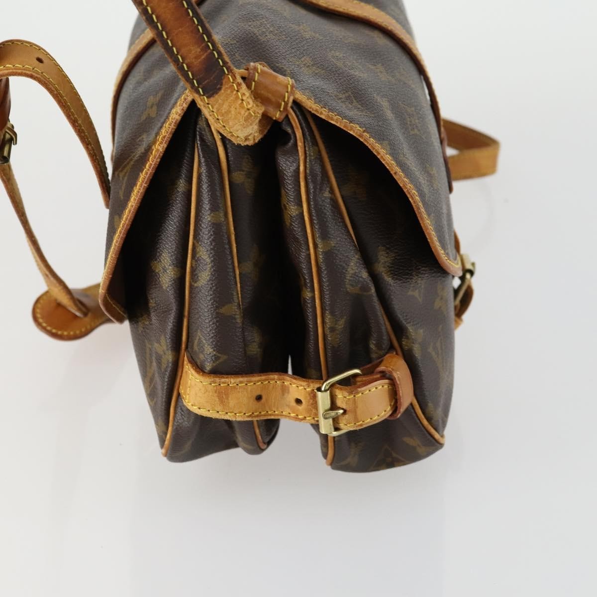 Louis Vuitton Saumur Handbag Monogram Canvas, BROWN, CANVAS, Handbag