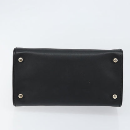 Salvatore Ferragamo Gancini handbag Leather, BLACK, LEATHER, Handbag