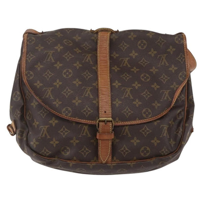 Louis Vuitton Saumur Handbag Monogram Canvas, BROWN, CANVAS, Shoulder bag