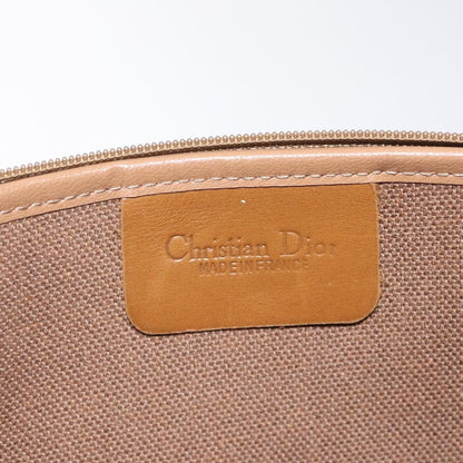 Christian Dior Vintage Honeycomb Zip Pouch Coated Canvas, BEIGE, PVC, Clutche & pouche