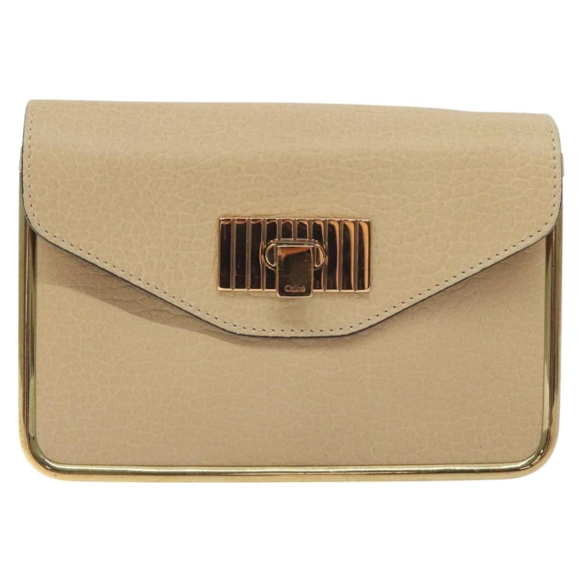 Chloe Sally Shoulder Bag Leather, BEIGE, LEATHER, Shoulder bag