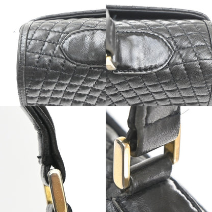 Bally Vintage Handbag Quilted Leather, BLACK, LEATHER, Handbag