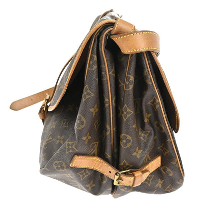 Louis Vuitton Saumur Handbag Monogram Canvas, BROWN, CANVAS, Shoulder bag