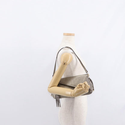 Salvatore Ferragamo Gancini Shoulder Bag Leather, SILVER, LEATHER, Shoulder bag