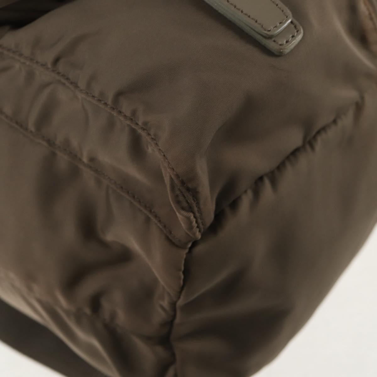 Prada Vela Double Front Pocket Backpack Tessuto with Saffiano Leather, GRAY, NYLON, Backpack