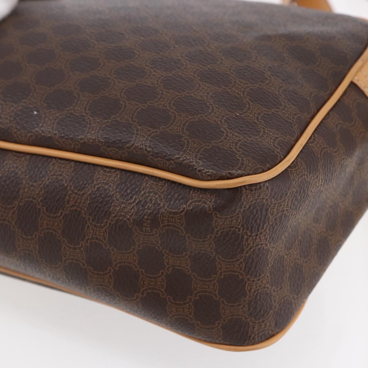 Celine Macadam Shoulder Bag PVC Leather, BROWN, PVC, Shoulder bag