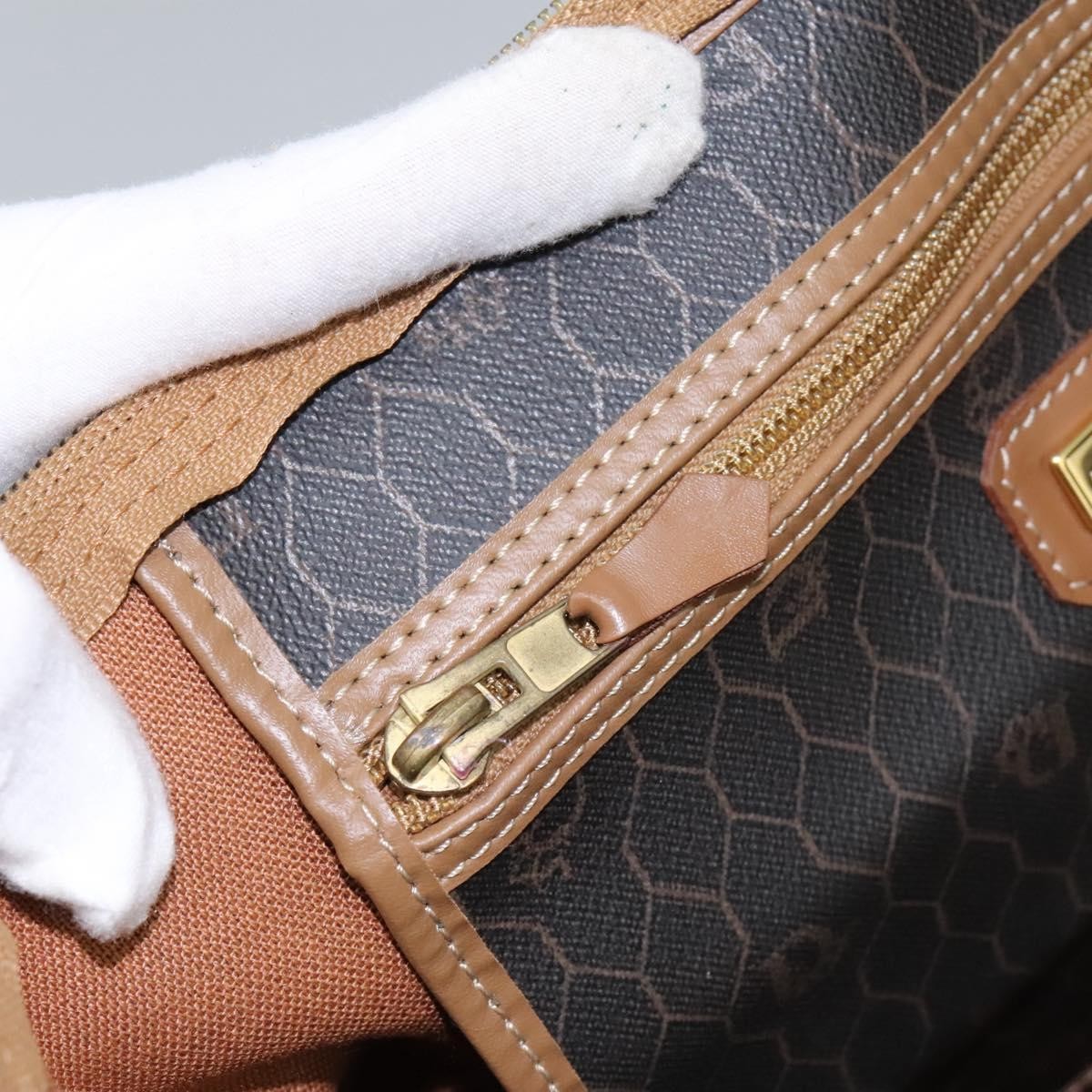 Christian Dior Vintage Honeycomb Boston bag Canvas and Leather, BLACK, PVC, Travel bag