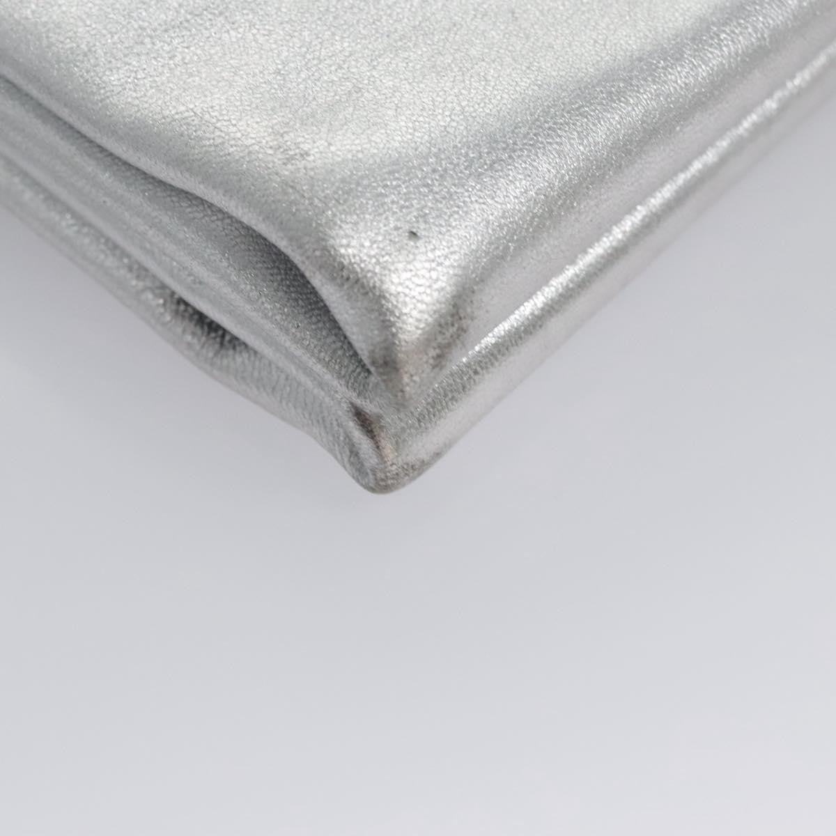 Prada Double Turn Lock Shoulder Bag Leather, SILVER, LEATHER, Shoulder bag