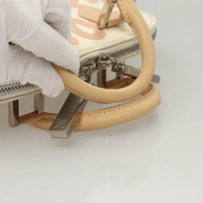 Louis Vuitton Alma Handbag Limited Edition Graffiti Leather, WHITE, CANVAS, Handbag