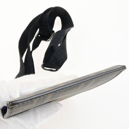 Fendi Baguette Phone Holder Canvas, BROWN, CANVAS, Tech accessory