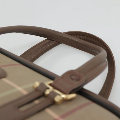 Burberry Nova Check Bowling Bag Canvas, BROWN, CANVAS, Handbag