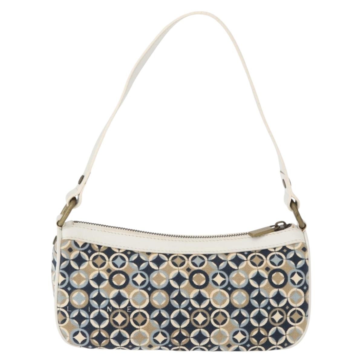 Celine Vintage Pochette Shoulder Bag Canvas, NAVY, CANVAS, Clutche & pouche