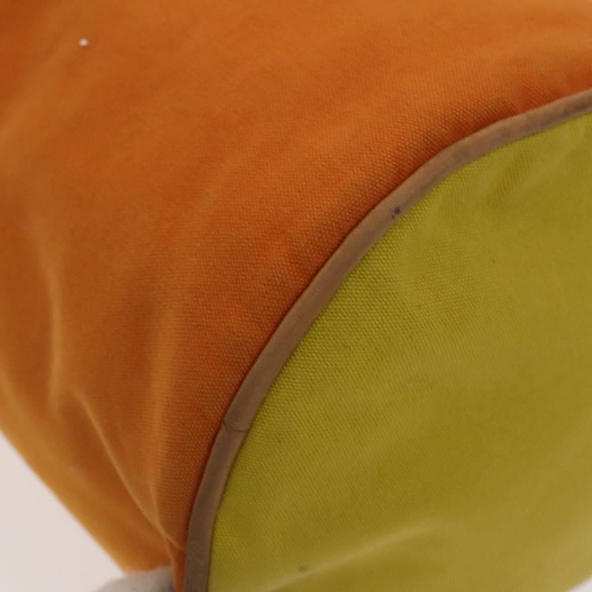 Hermes Polochon Mimile Drawstring Backpal Canvas, ORANGE, CANVAS, Backpack