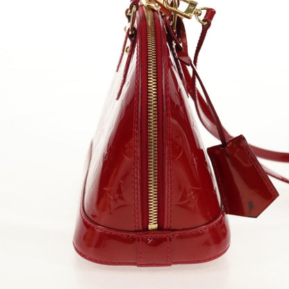 Louis Vuitton Alma Handbag Monogram Vernis, RED, PATENT_LEATHER, Handbag