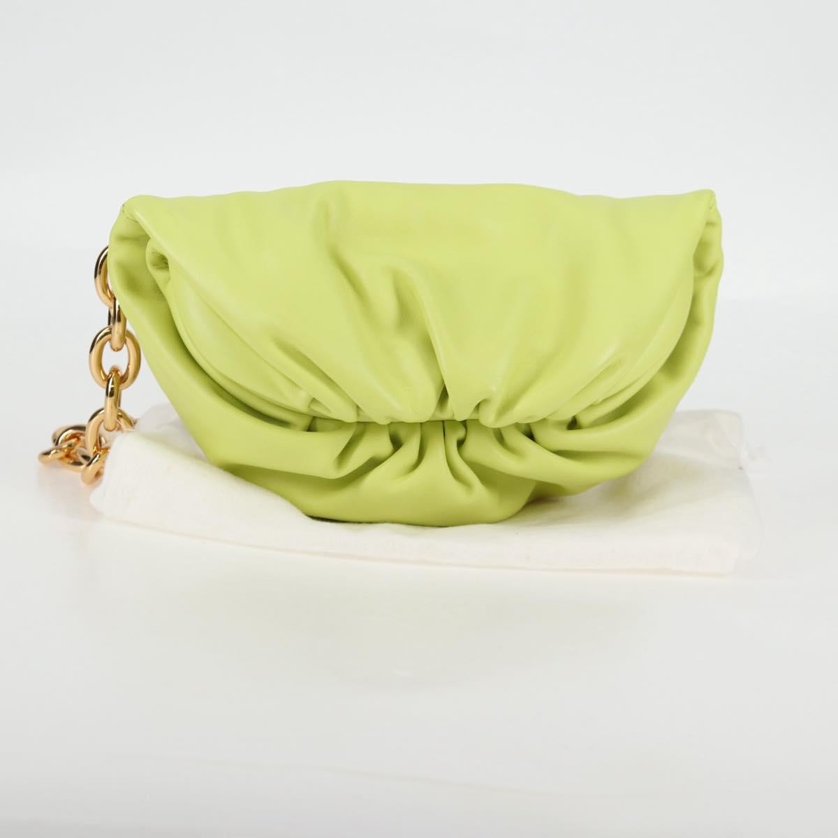 Bottega Veneta The Chain Pouch Leather, GREEN, LEATHER, Clutche & pouche