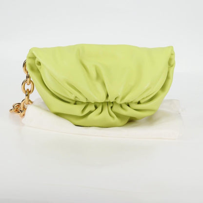 Bottega Veneta The Chain Pouch Leather, GREEN, LEATHER, Clutche & pouche