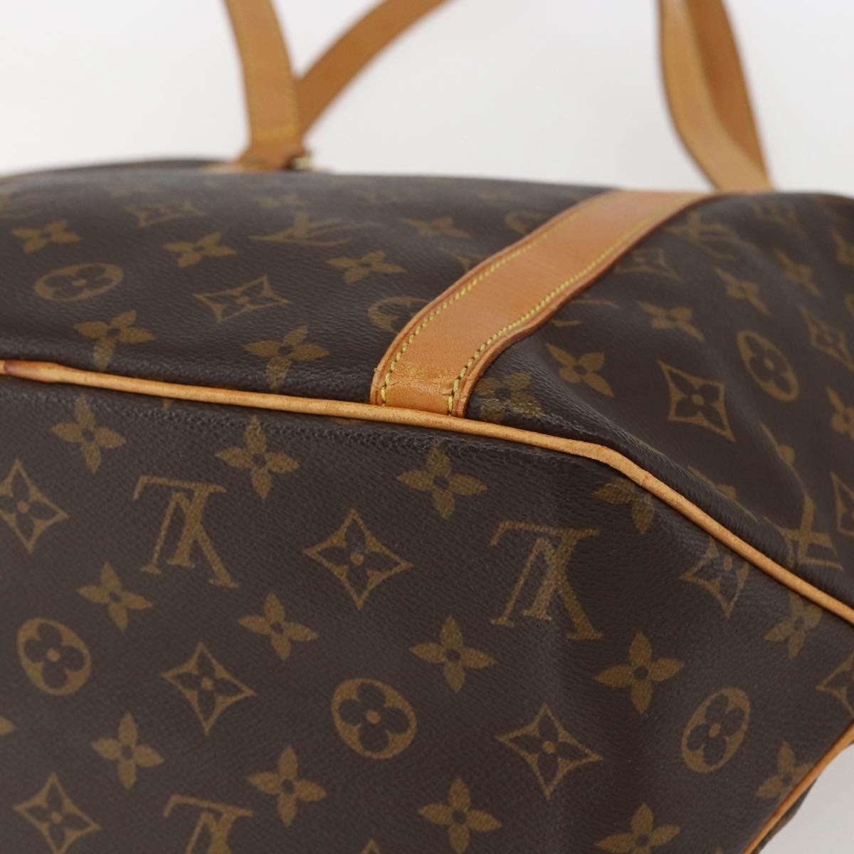 Louis Vuitton Shopping Sac Handbag Monogram Canvas, BROWN, CANVAS, Tote bag