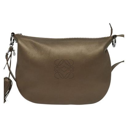 Loewe Anagram Shoulder Bag Leather, METALLIC, LEATHER, Shoulder bag