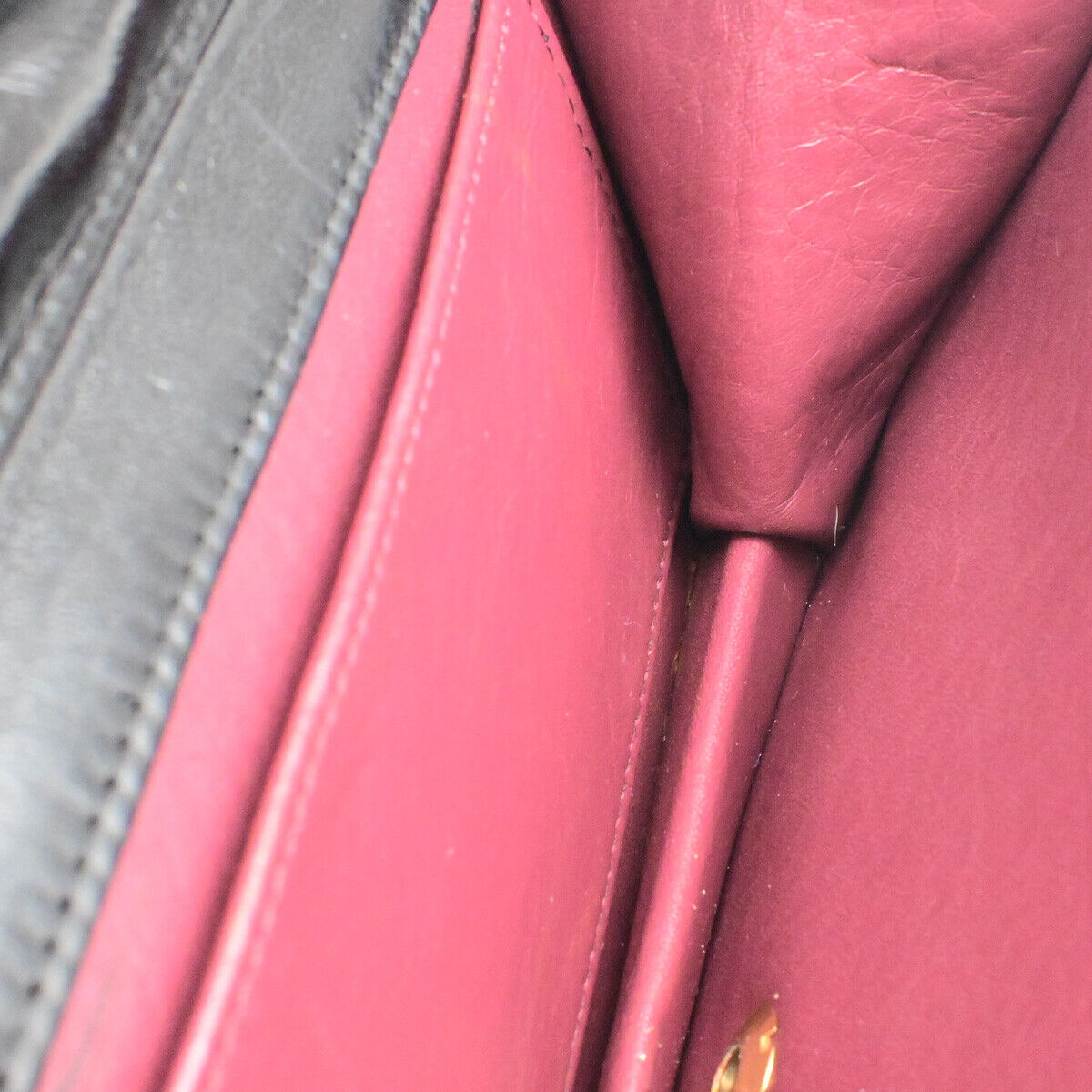 Chanel Wallet on Chain Stitched Leather, BLACK, LEATHER, Clutche & pouche