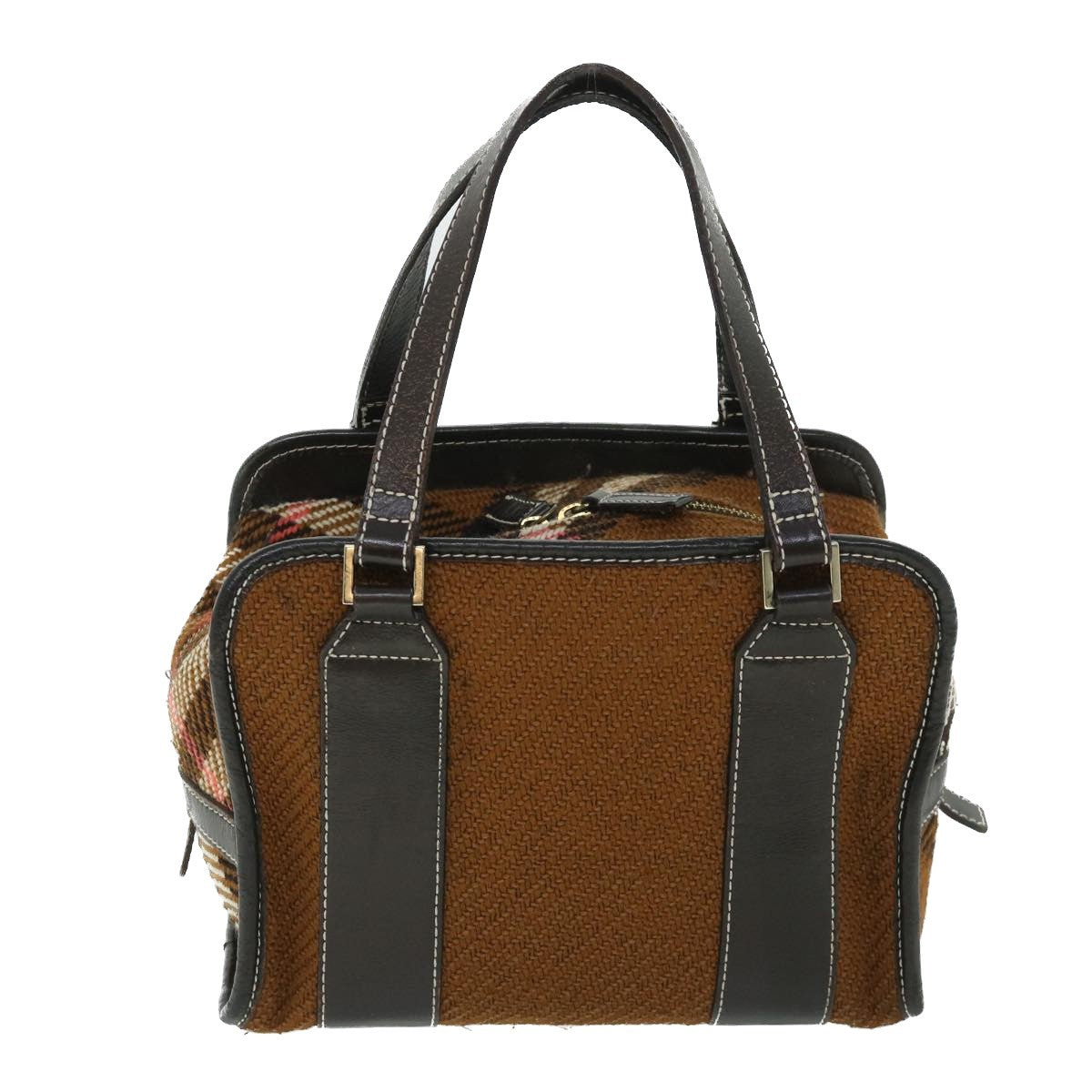 Burberry Blue Label Handbag Wool, BROWN, WOOL, Handbag