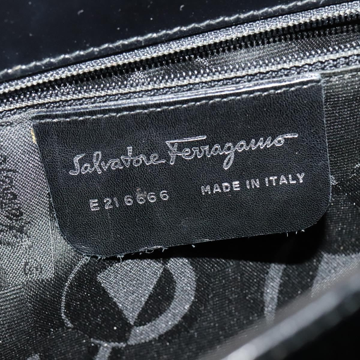 Salvatore Ferragamo Gancini handbag Patent leather, BLACK, PATENT_LEATHER, Handbag