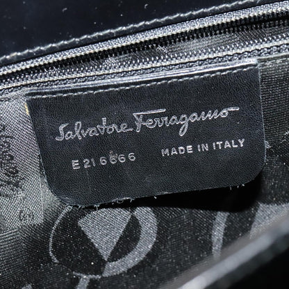 Salvatore Ferragamo Gancini handbag Patent leather, BLACK, PATENT_LEATHER, Handbag