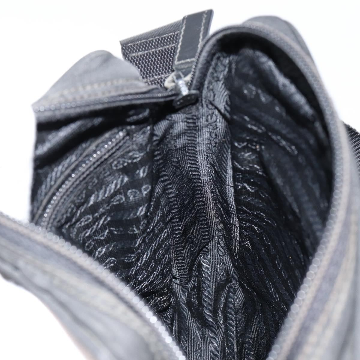 Prada Front Pocket Messenger Bag Tessuto, BLACK, NYLON, Shoulder bag