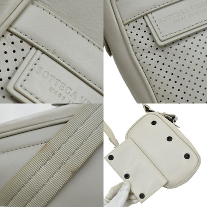 Bottega Veneta Leggero Waist Bag Perforated Leather, WHITE, LEATHER, Travel bag