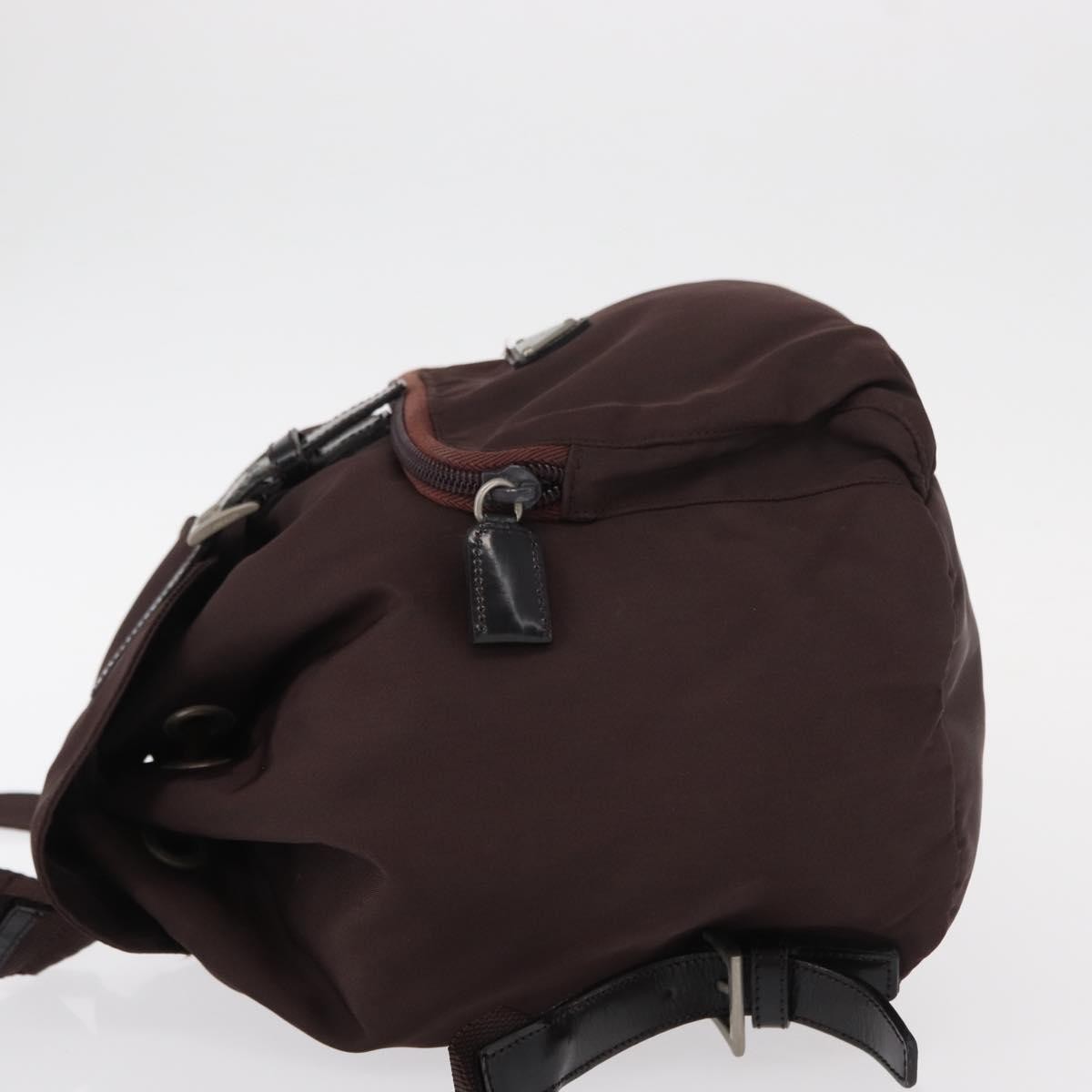 Prada Front Pocket Backpack Tessuto, BROWN, NYLON, Backpack