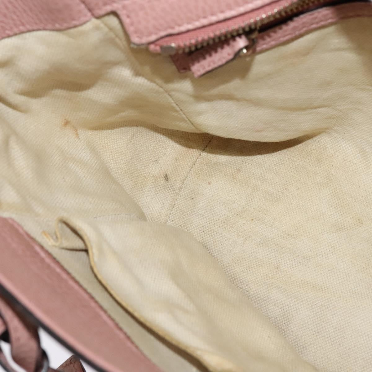 Gucci Swing Crossbody Bag Pebbled Leather, PINK, LEATHER, Crossbody bag