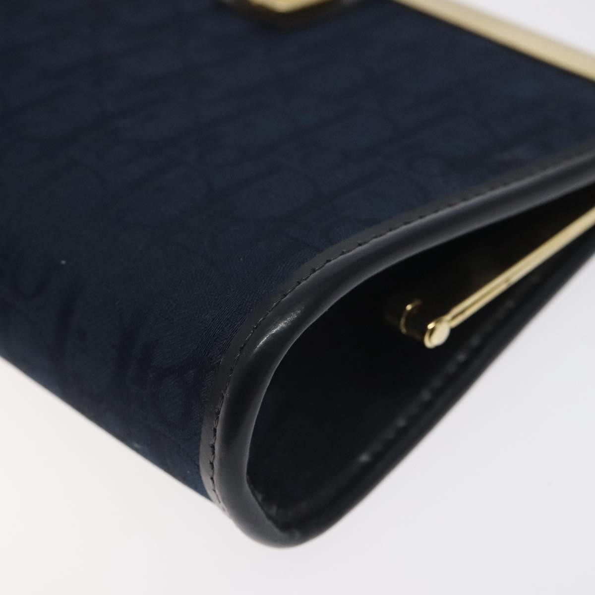 Christian Dior Vintage Trotter Pouch Canvas, NAVY, CANVAS, Clutche & pouche