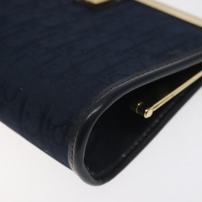 Christian Dior Vintage Trotter Pouch Canvas, NAVY, CANVAS, Clutche & pouche