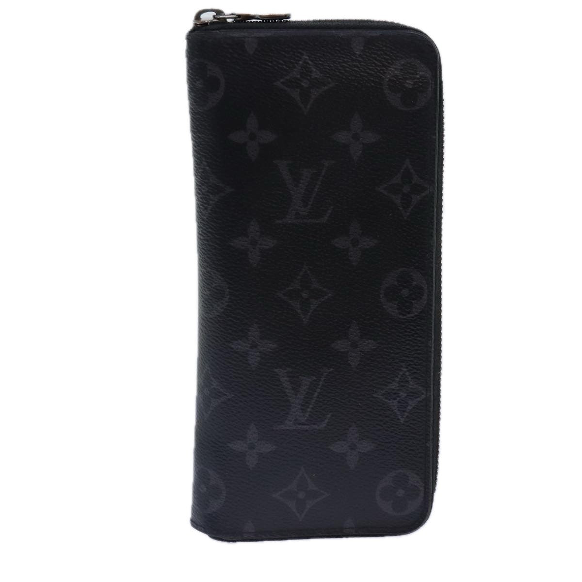 Louis Vuitton Zippy wallet vertical Taurillon Leather, BLACK, CANVAS, Wallets