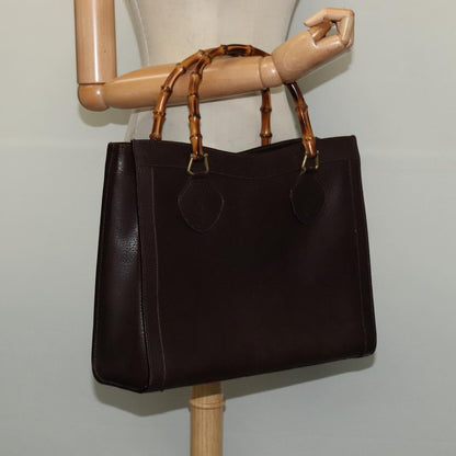 Gucci Bamboo Handle Tote Leather, BROWN, LEATHER, Tote bag