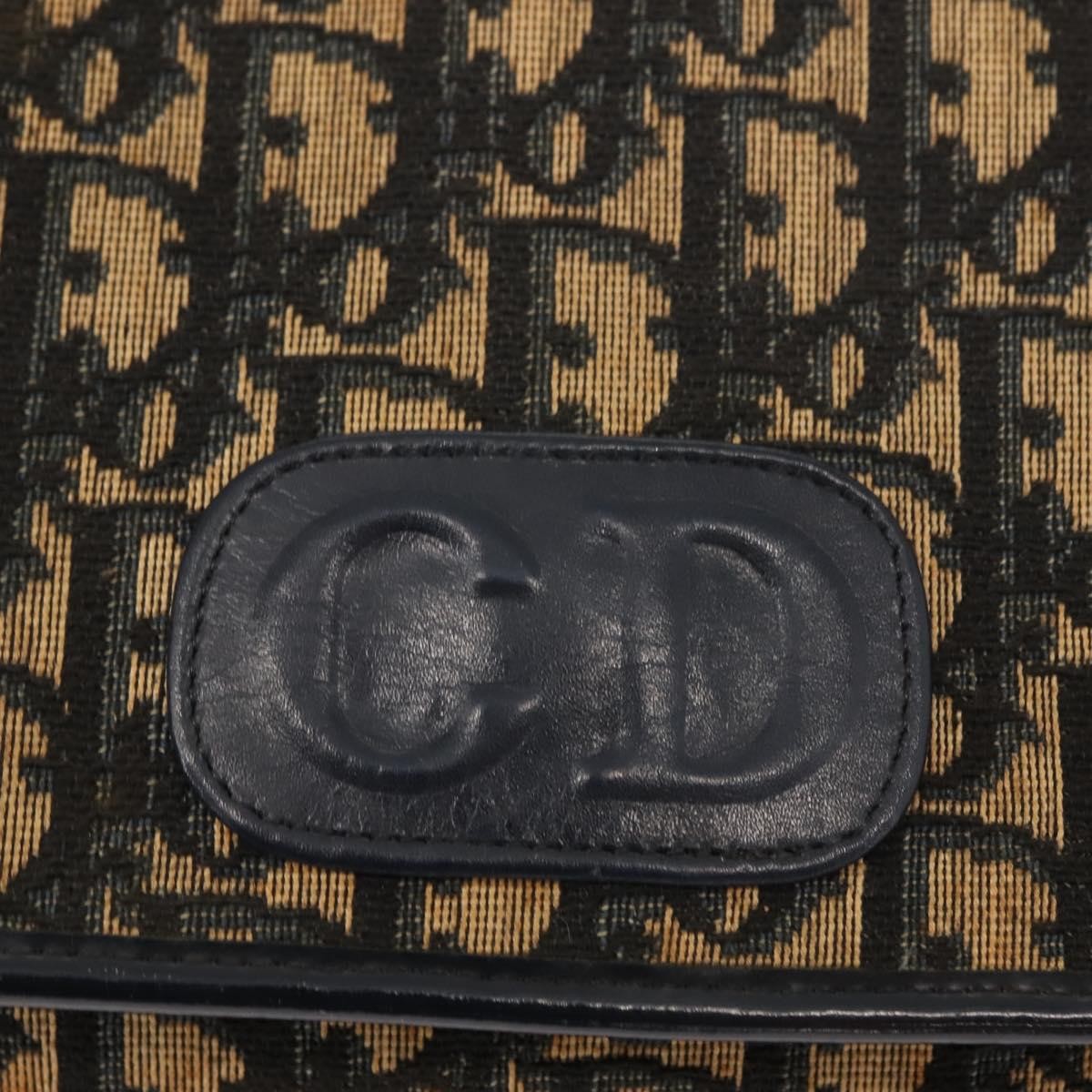 Christian Dior Vintage Trotter Shoulder Bag Canvas, NAVY, CANVAS, Shoulder bag