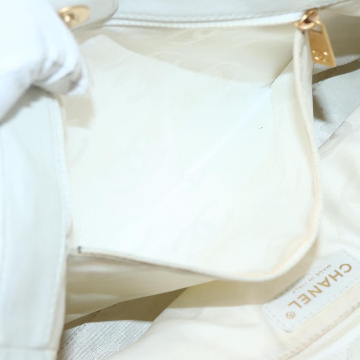 Chanel Vintage Timeless Chain Shoulder Bag Lambskin, WHITE, LEATHER, Tote bag